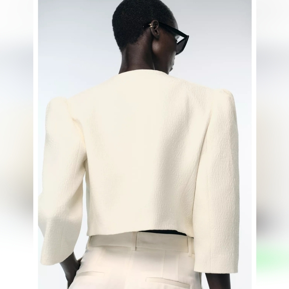 Zara Cropped Puff Sleeves Blazer Size XS - Picture 16 of 17